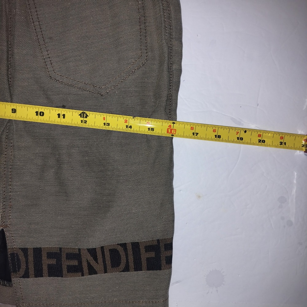 Fendi Jeans Vintage Logo Tape Denim Mini Skirt Taupe Gray Made in Italy 26 - Picture 4 of 8